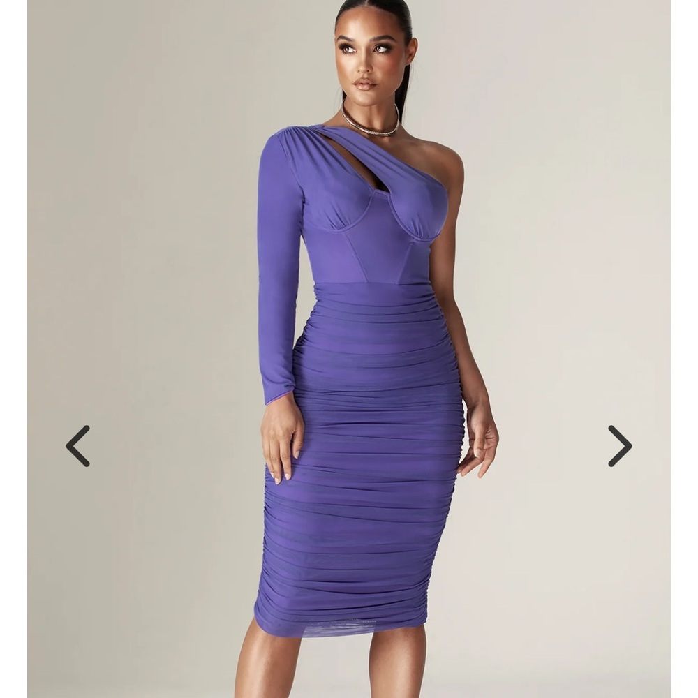 Elegant Purple One-Shoulder Dress